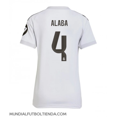 Camiseta Real Madrid David Alaba #4 Primera Equipación Replica 2025-26 para mujer mangas cortas